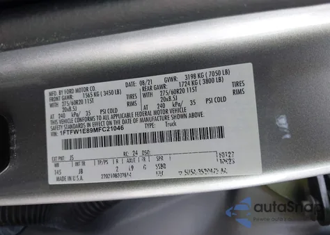 2021 Ford F-150 Xl from USA, damaged, VIN 1FTFW1E89MFC21046